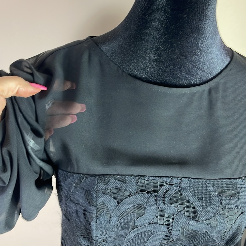 NEW Kay Unger Black Midi Cocktail Dress - Picture 4 of 15